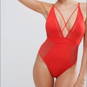 ASOS One Piece Red Swimsuit